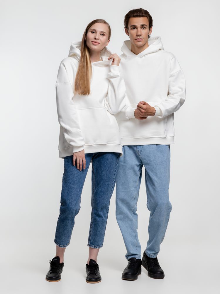 Худи оверсайз Kulonga Comfort Heavy, молочно-белое — изображение 10