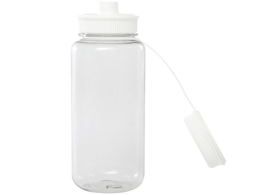 Спортивная бутылка Ryder из переработанного ПЭТ-пластика объемом 900 мл с многофункциональной крышкой, сертифицированная RCS - Белый — изображение 4