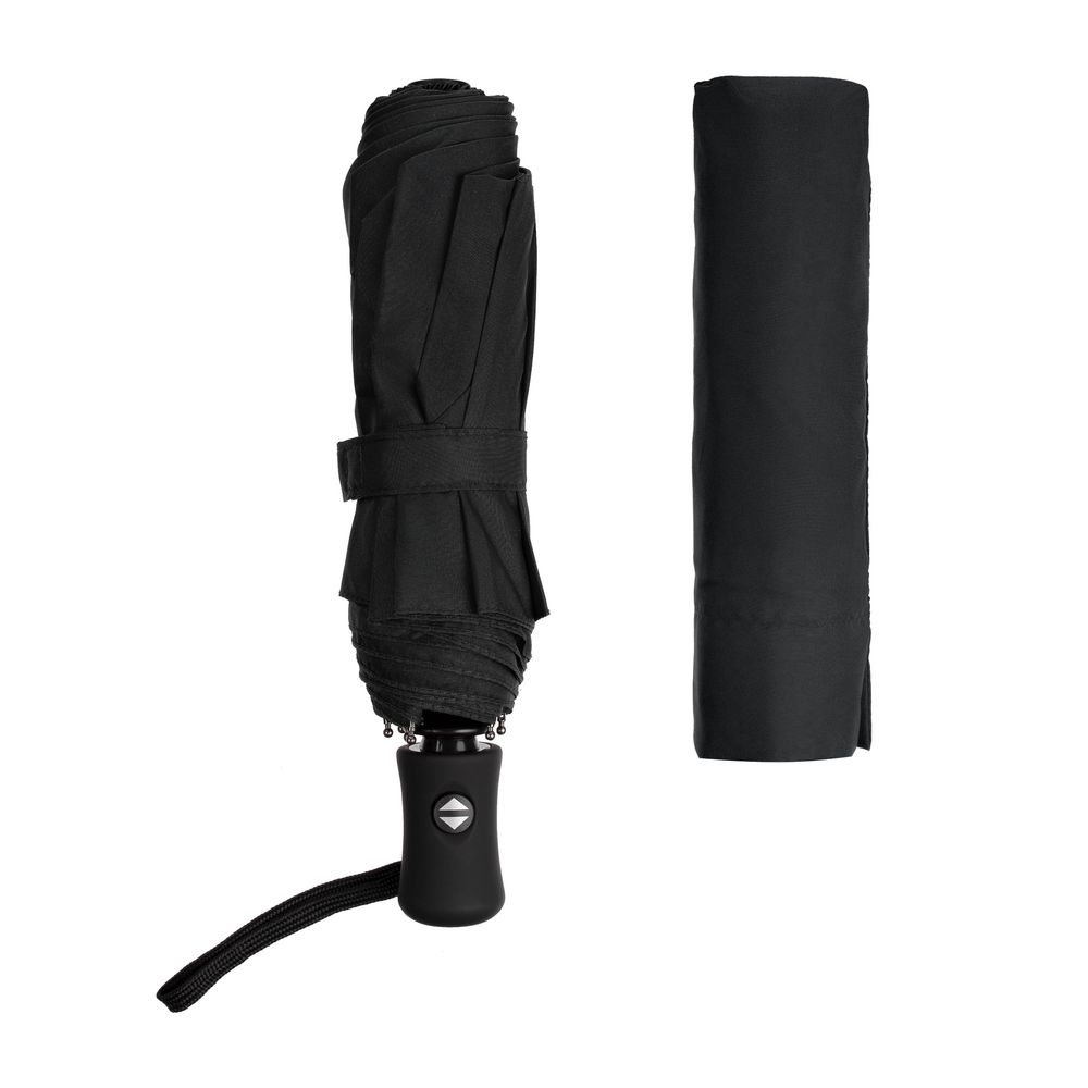 Зонт складной Monsoon, черный — изображение 4