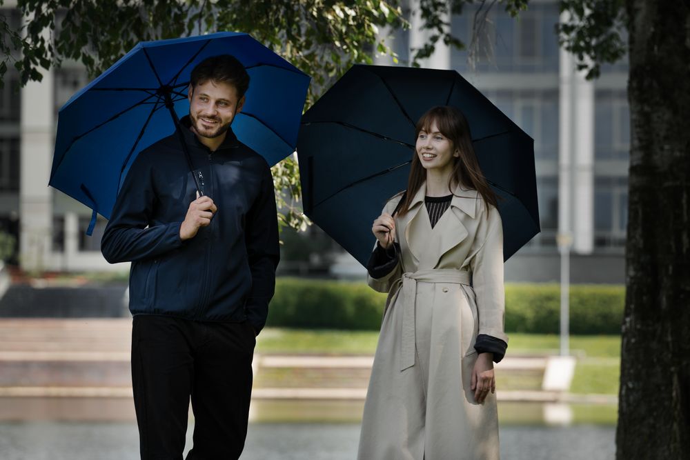 Зонт складной Monsoon, темно-синий — изображение 6