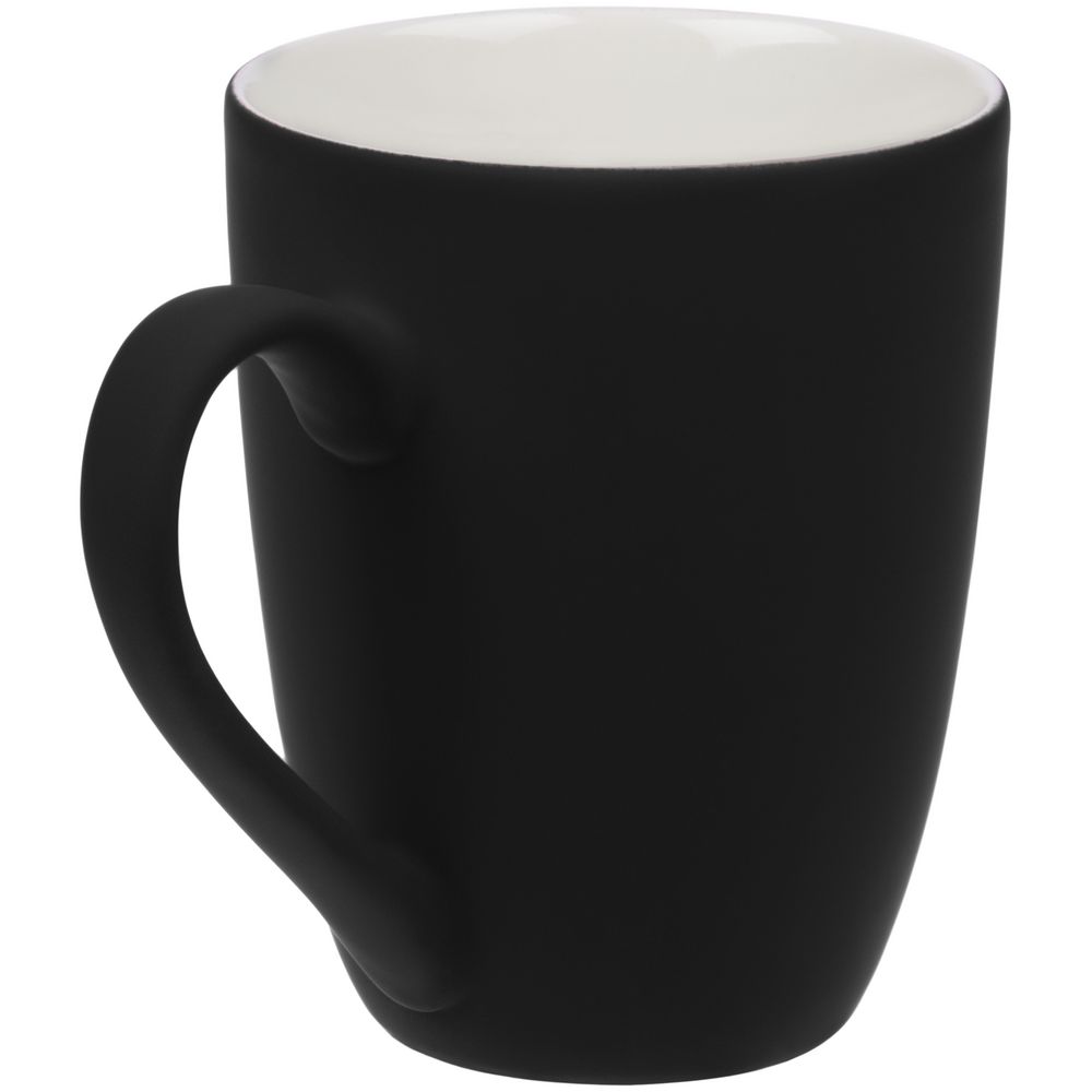 Кружка Good Morning с покрытием софт-тач, ver.2, черная — изображение 2