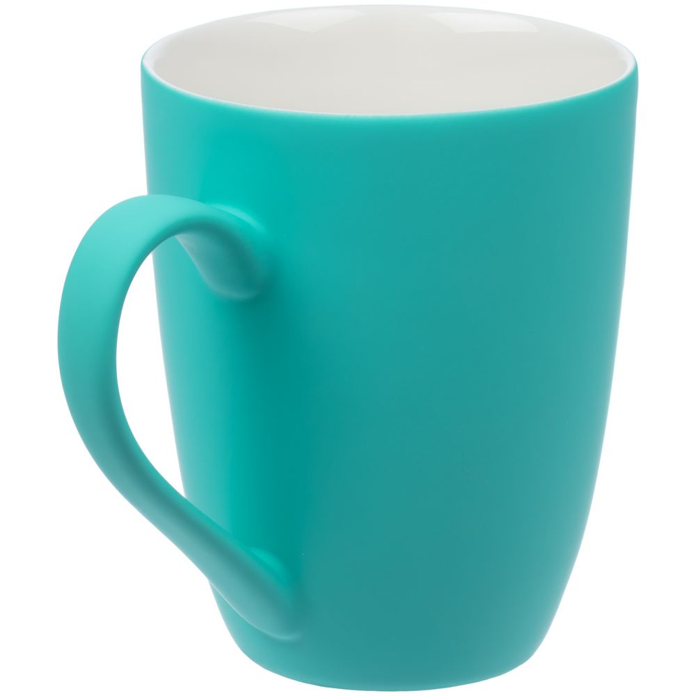 Кружка Good Morning с покрытием софт-тач, ver.2, бирюзовая — изображение 2