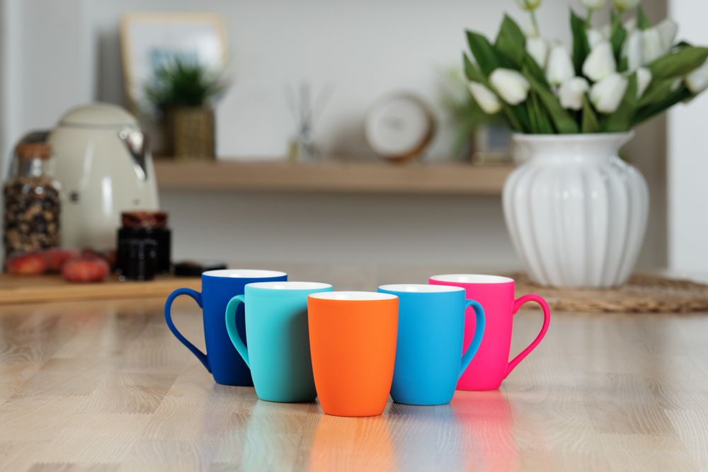 Кружка Good Morning с покрытием софт-тач, ver.2, бирюзовая — изображение 4