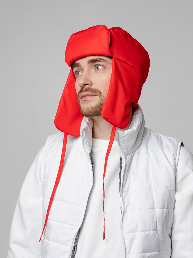 Шапка-ушанка Shelter, красная — изображение 9