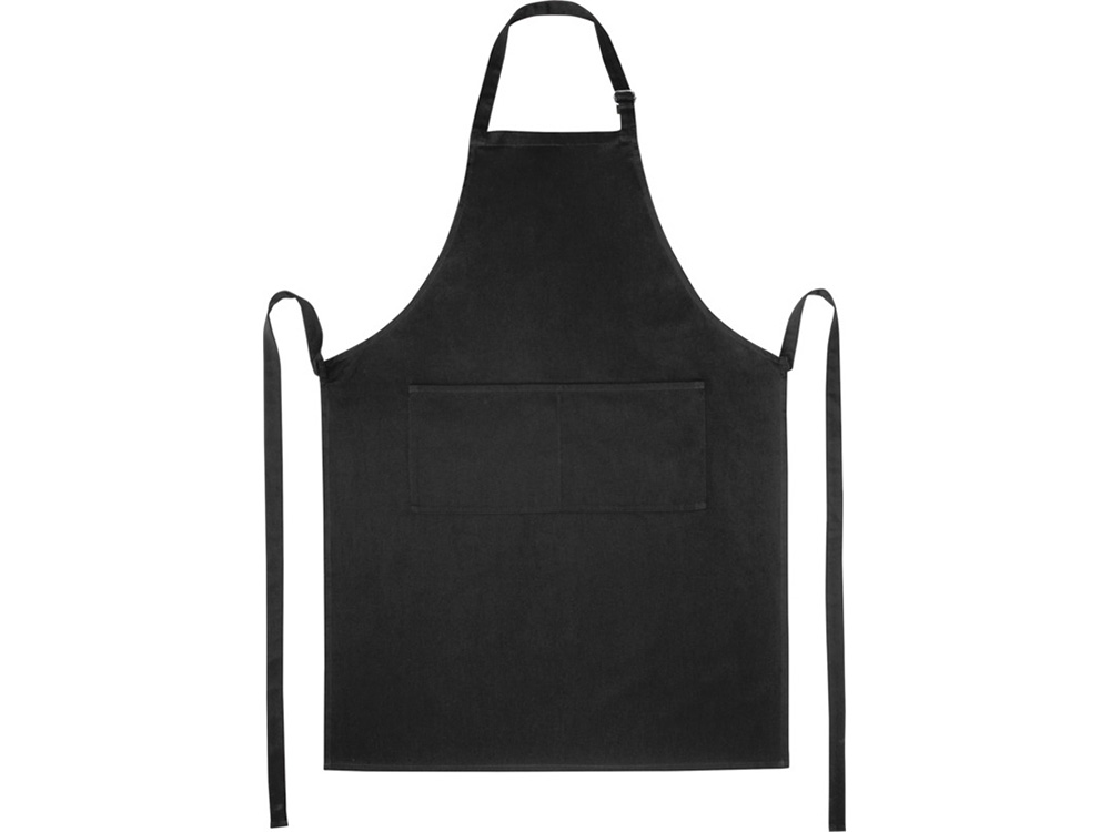 Фартук Andrea плотностью 240 г/м² с регулируемой завязкой на шее - сплошной черный — изображение 2