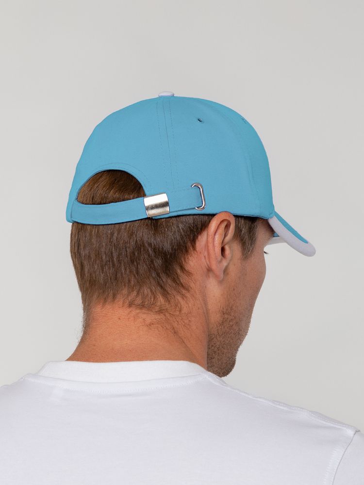 Бейсболка Honor, голубая с белым кантом — изображение 4