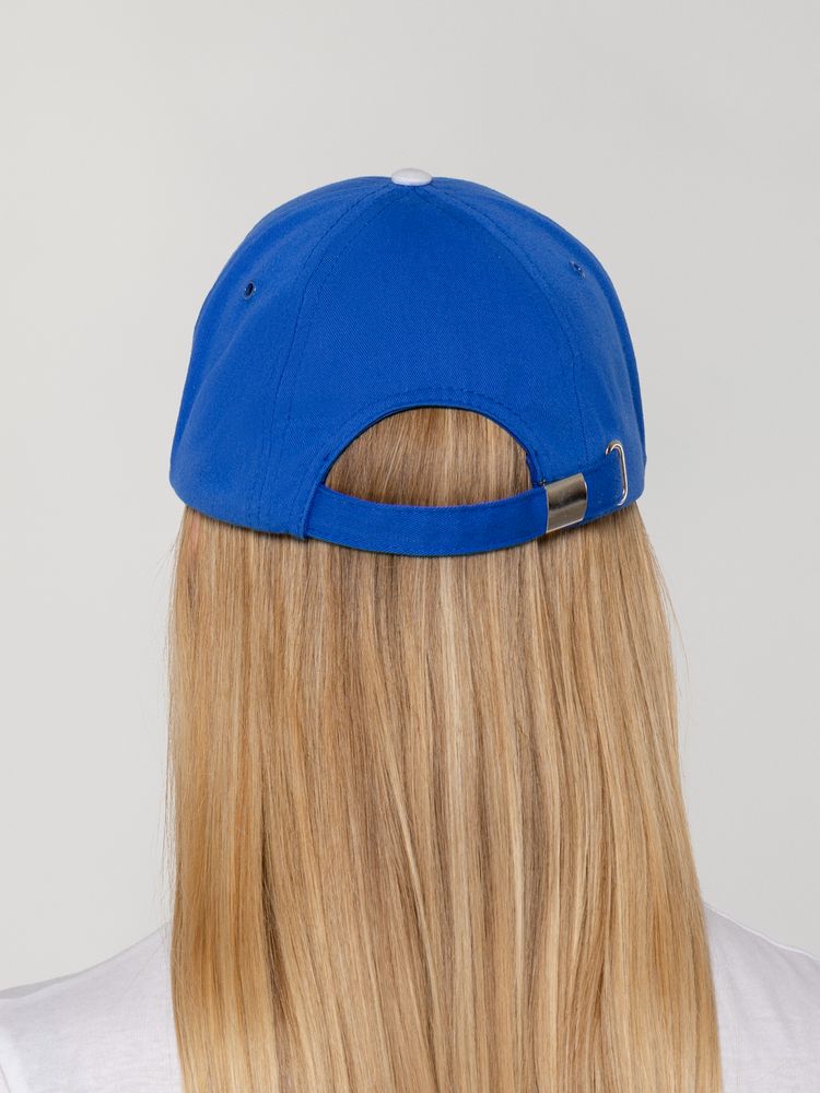 Бейсболка Honor, ярко-синяя с белым кантом — изображение 8