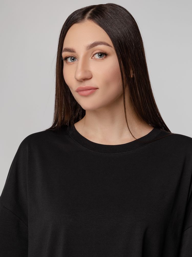 Футболка унисекс оверсайз Crosstown, черная — изображение 7