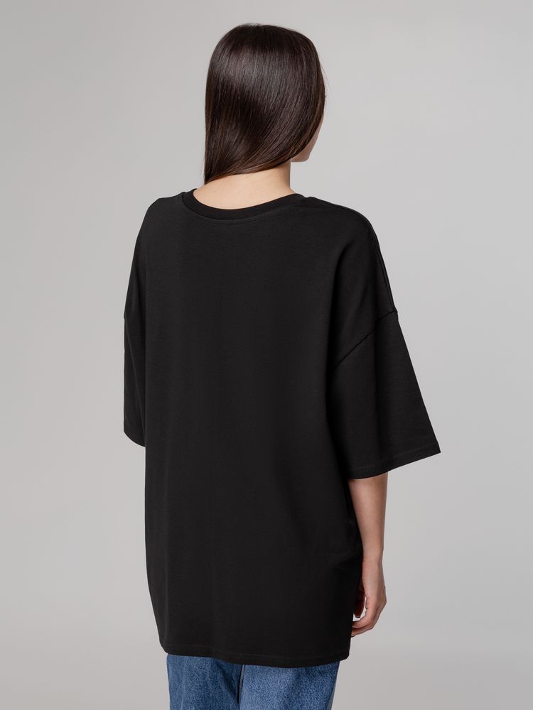 Футболка унисекс оверсайз Crosstown, черная — изображение 6