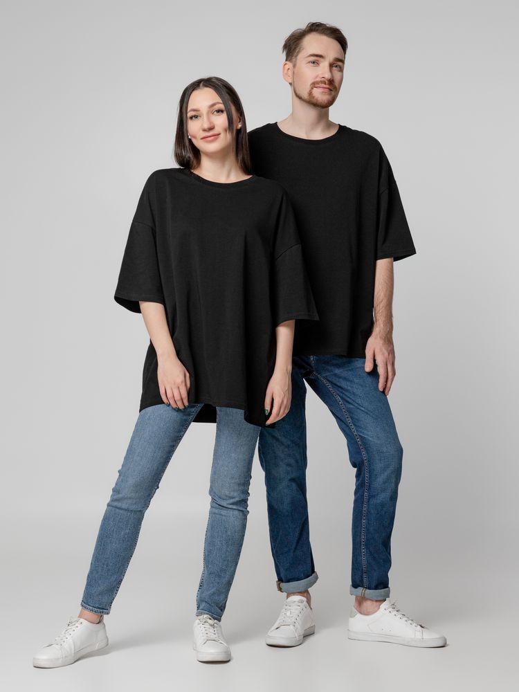 Футболка унисекс оверсайз Crosstown, черная — изображение 11