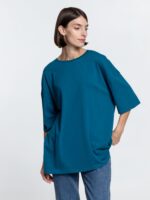 Футболка унисекс оверсайз Crosstown, бирюзовая (морская волна)