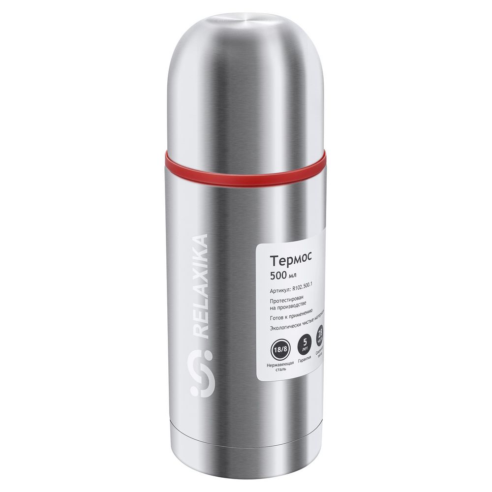 Термос Relaxika Duo 500 в чехле, стальной — изображение 5