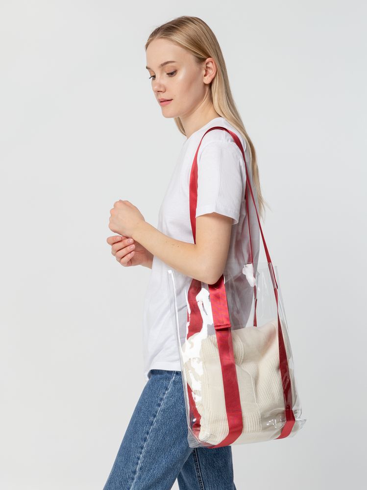 Шопер Clear Fest, прозрачный с красными ручками — изображение 5