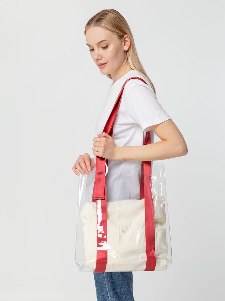 Шопер Clear Fest, прозрачный с красными ручками — изображение 4