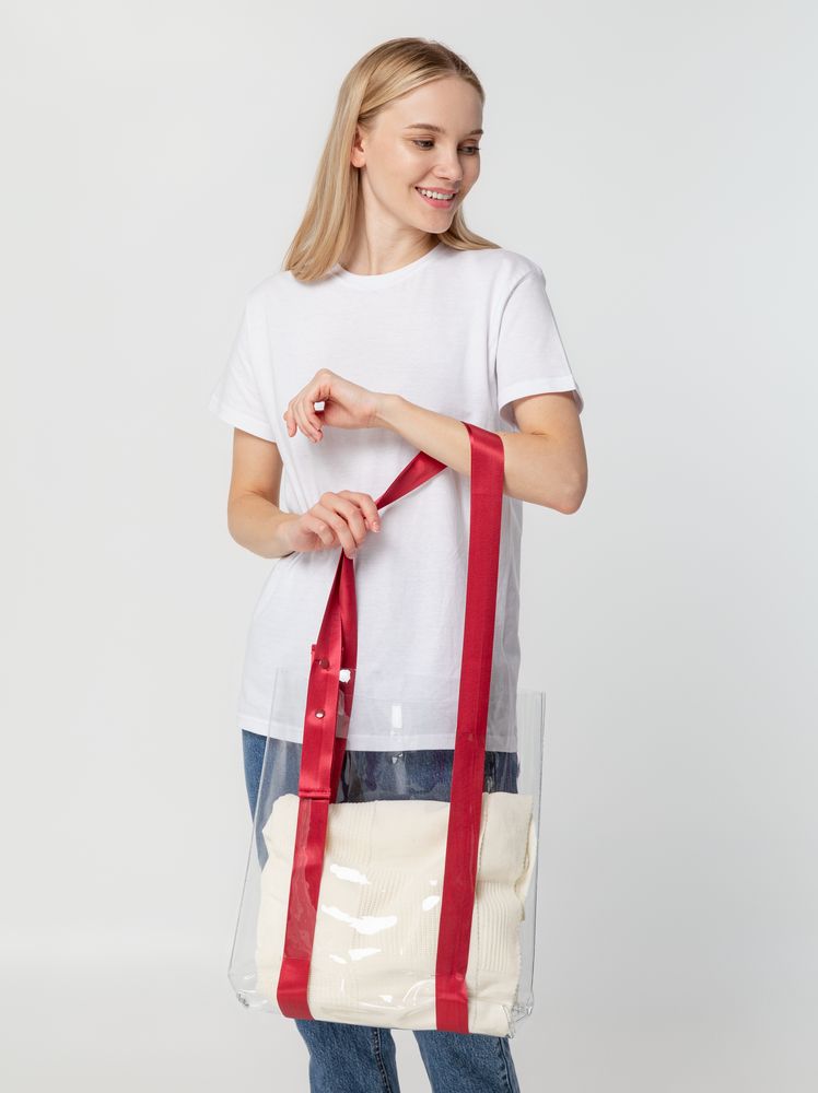 Шопер Clear Fest, прозрачный с красными ручками — изображение 6