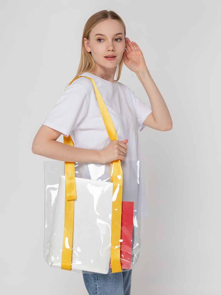 Шопер Clear Fest, прозрачный с желтыми ручками — изображение 4
