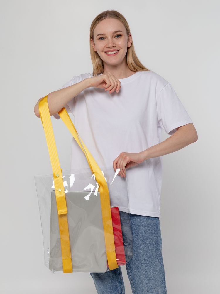 Шопер Clear Fest, прозрачный с желтыми ручками — изображение 5