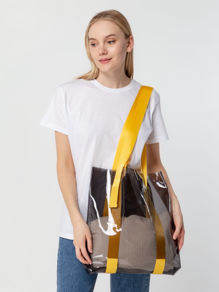 Шопер Clear Fest, прозрачный серый с желтыми ручками — изображение 4
