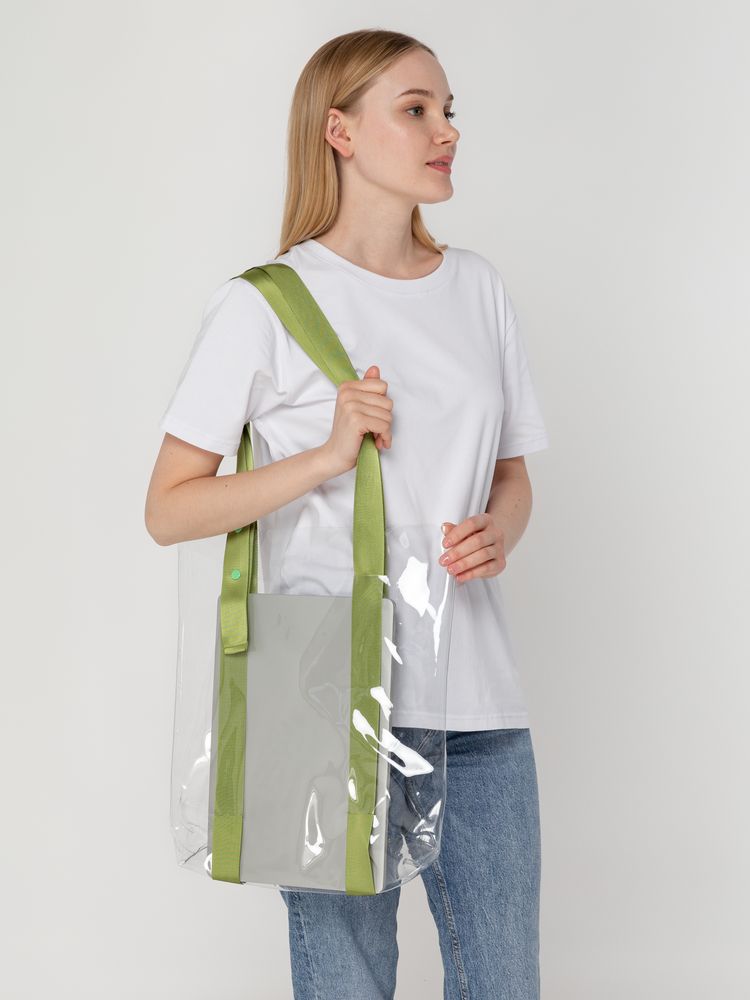 Шопер Clear Fest, прозрачный с зелеными ручками — изображение 4