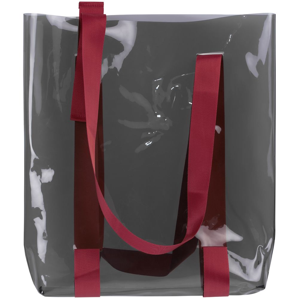 Шопер Clear Fest, прозрачный серый с красными ручками — изображение 2