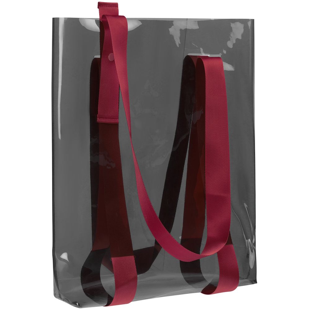 Шопер Clear Fest, прозрачный серый с красными ручками — изображение 3