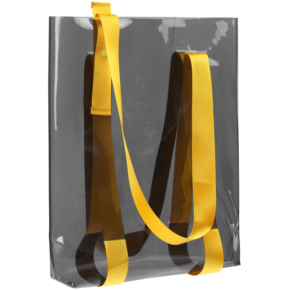 Шопер Clear Fest, прозрачный серый с желтыми ручками — изображение 3