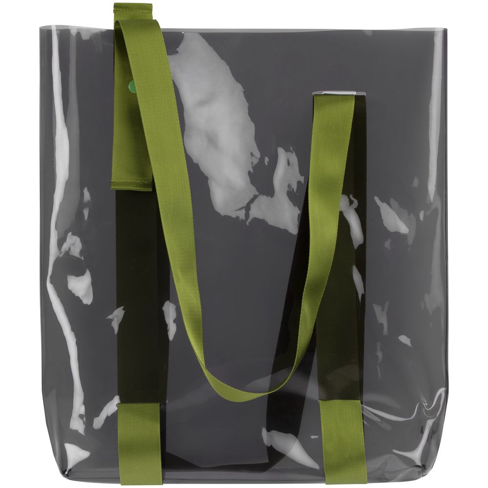 Шопер Clear Fest, прозрачный серый с зелеными ручками — изображение 2
