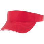 Козырек Active, красный с белым кантом