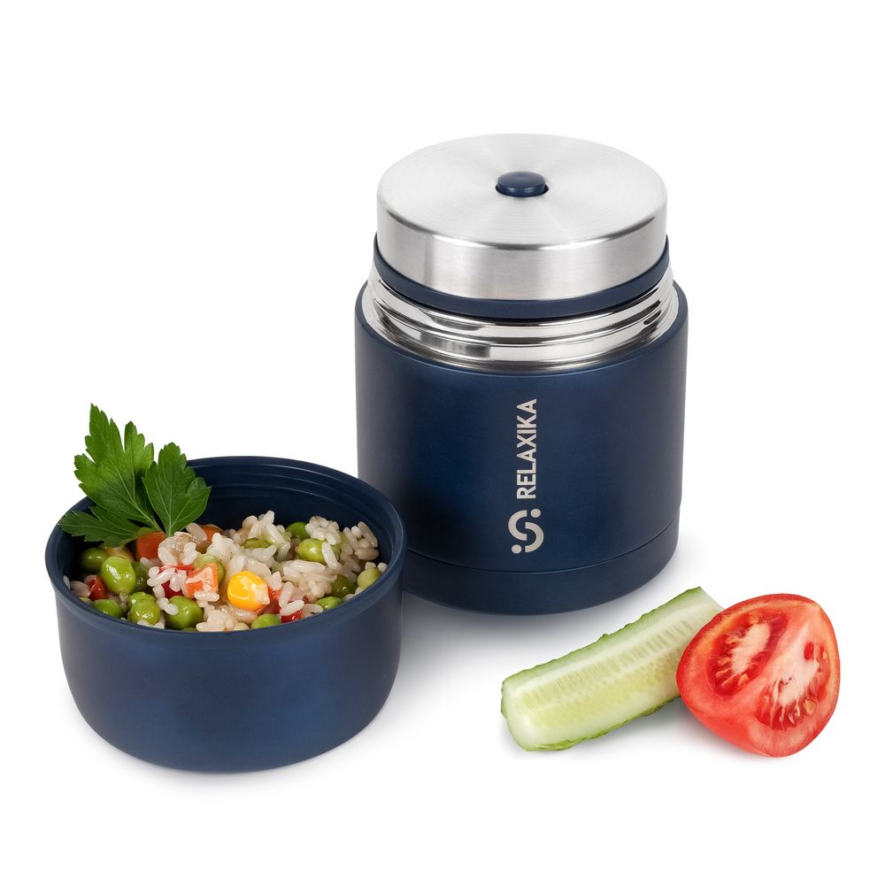 Термос для еды Relaxika 500, темно-синий — изображение 7