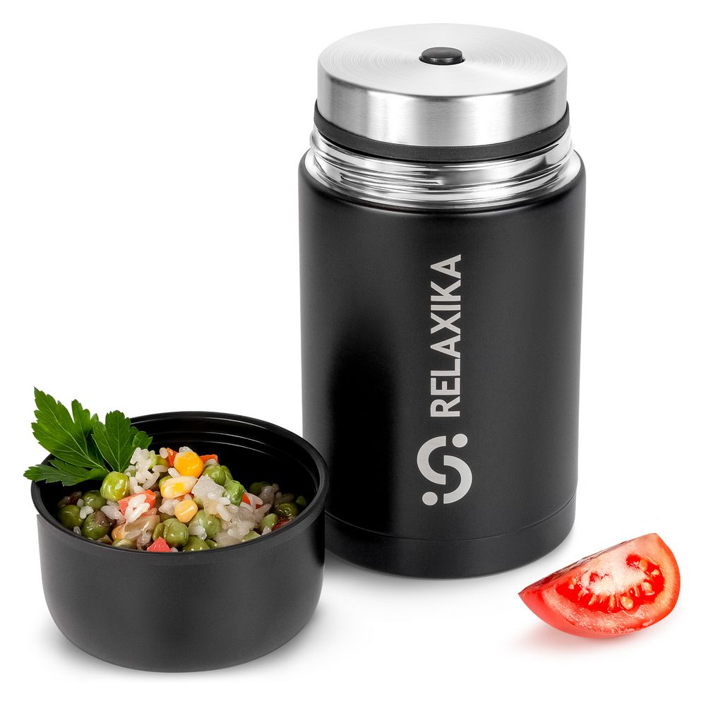 Термос для еды Relaxika 1000, черный — изображение 7