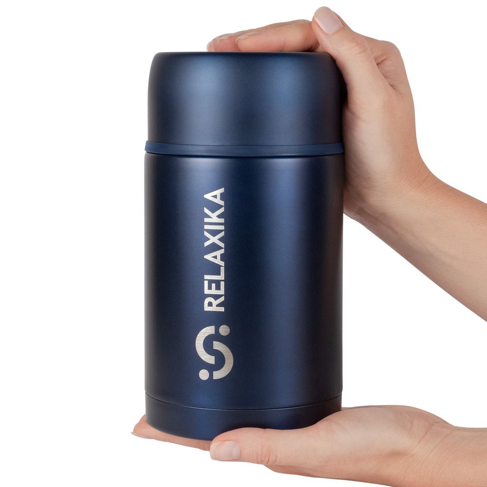 Термос для еды Relaxika 1000, темно-синий — изображение 6