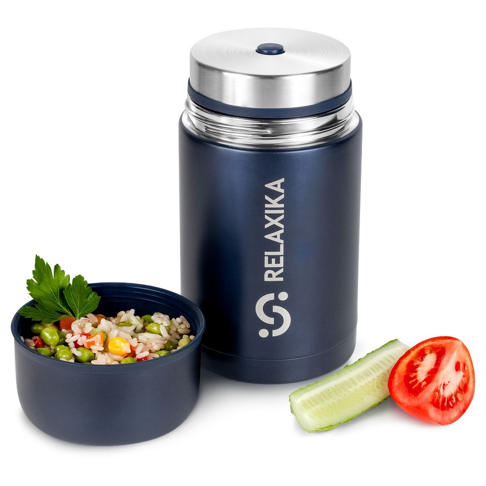 Термос для еды Relaxika 1000, темно-синий — изображение 7