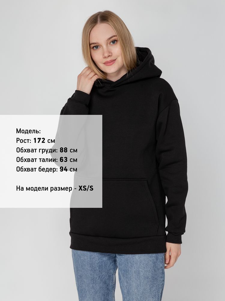 Худи унисекс оверсайз Full Swing, черное — изображение 9