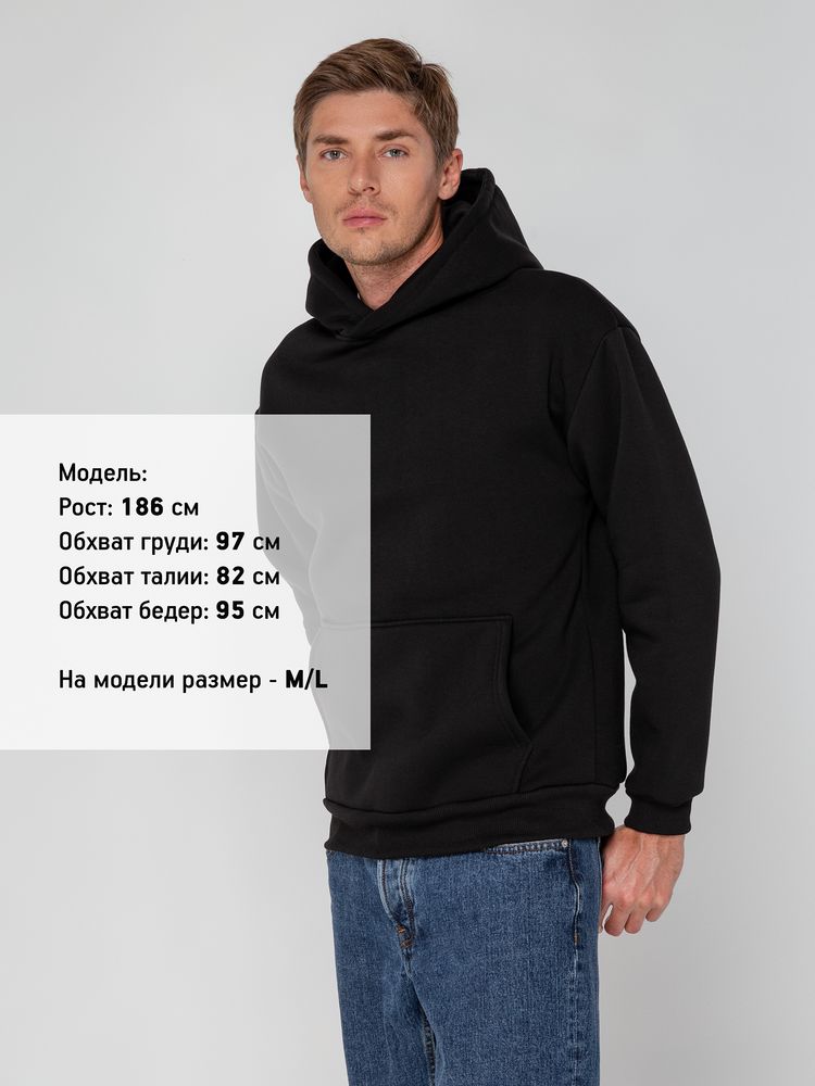 Худи унисекс оверсайз Full Swing, черное — изображение 6