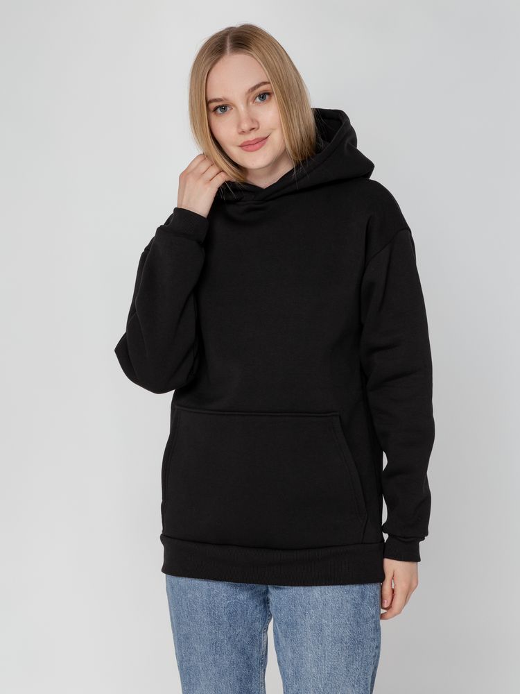 Худи унисекс оверсайз Full Swing, черное — изображение 10