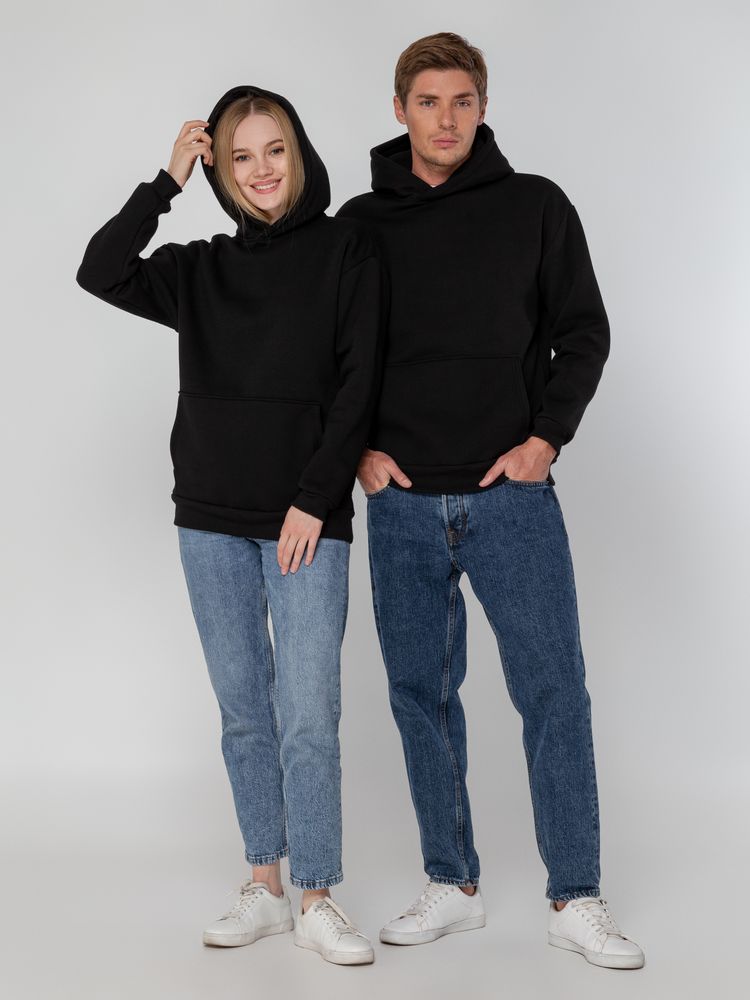 Худи унисекс оверсайз Full Swing, черное — изображение 13