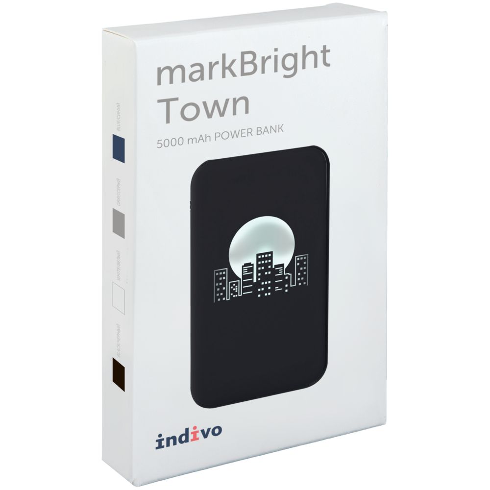 Аккумулятор с подсветкой markBright Town, 5000 мАч, черный — изображение 7