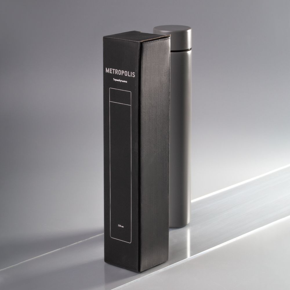Термобутылка Metropolis, серая — изображение 9