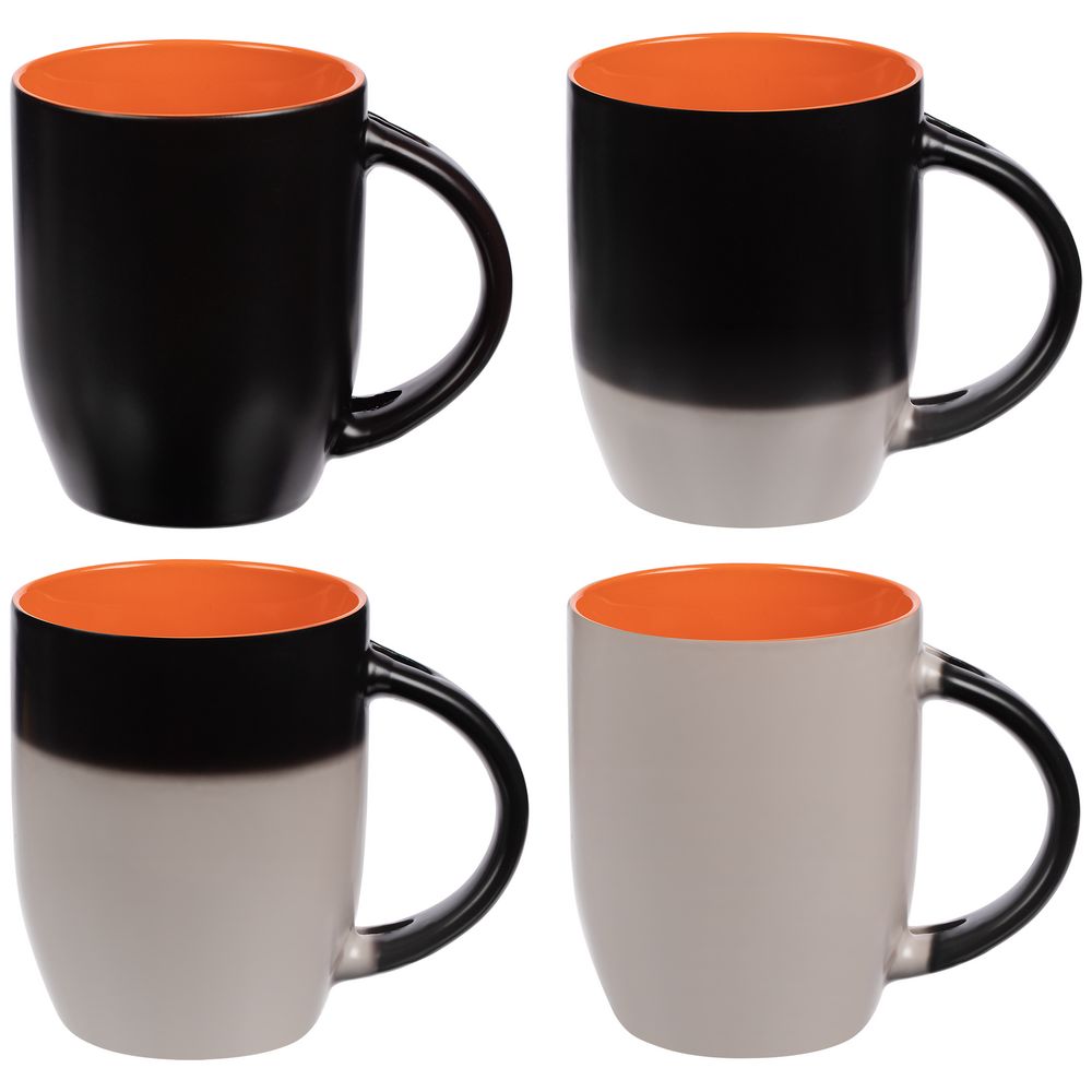 Кружка-хамелеон Melty с ложкой, черная с оранжевым — изображение 5