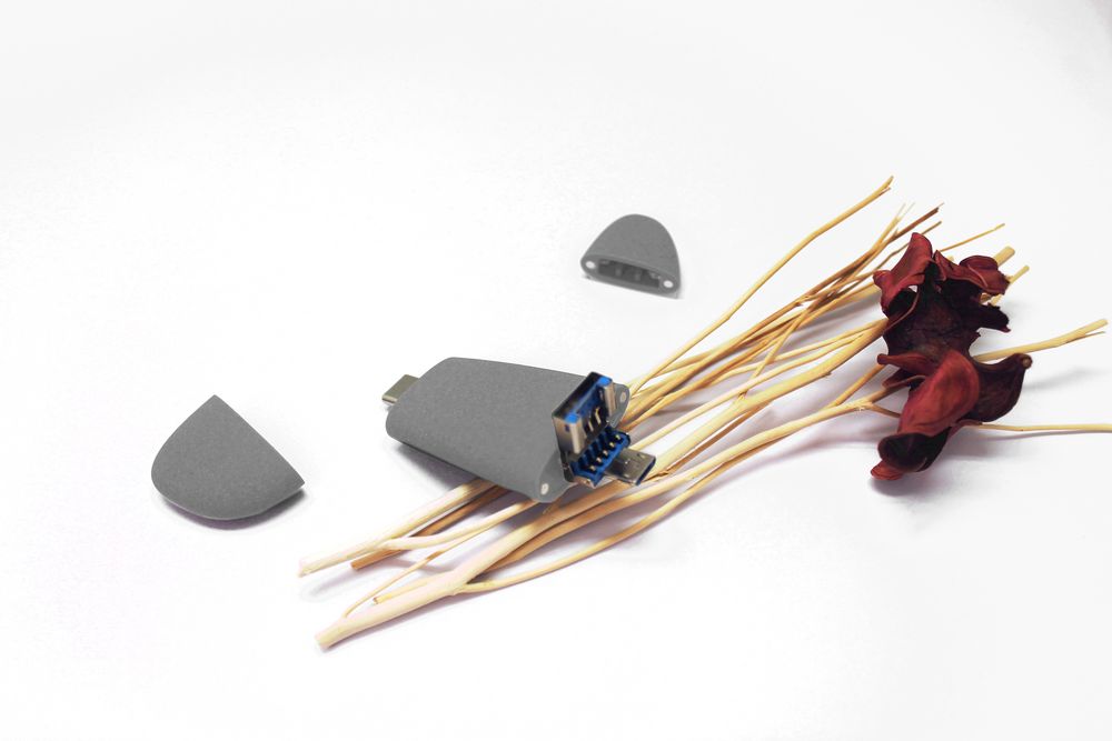 Флешка Pebble Universal, USB 3.0, серая, 64 Гб — изображение 7