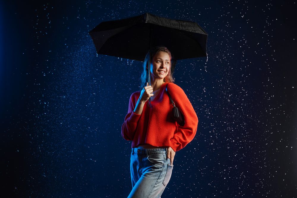 Зонт складной Color Action, в кейсе, черный — изображение 7