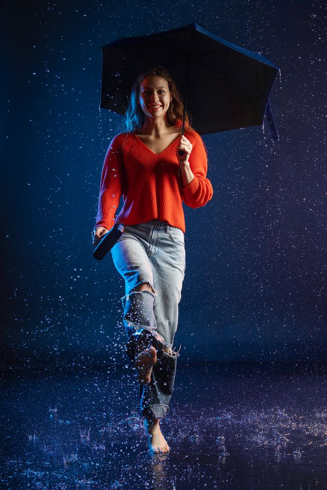 Зонт складной Color Action, в кейсе, черный — изображение 8