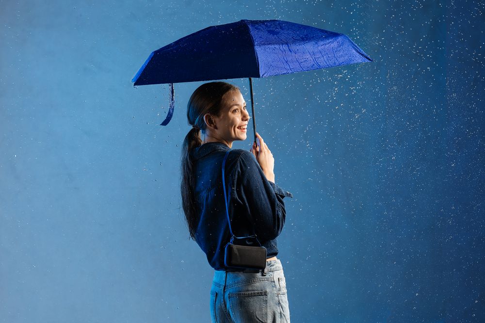 Зонт складной Color Action, в кейсе, синий — изображение 7