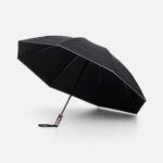 Зонт наоборот складной Futurum со светоотражающим кантом, черный