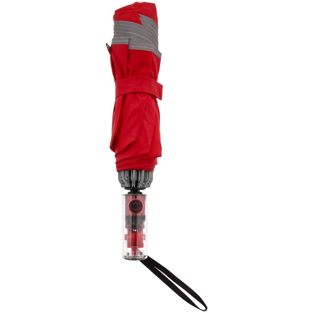 Зонт наоборот складной Futurum со светоотражающим кантом, красный — изображение 4