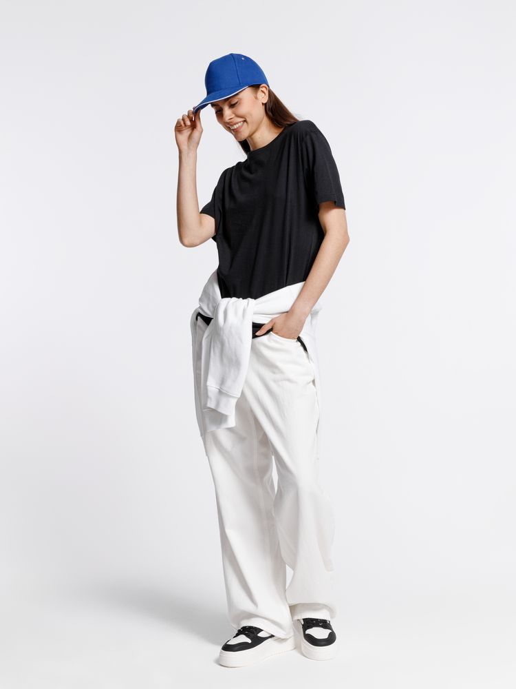 Бейсболка Classic, ярко-синяя с белым кантом — изображение 11