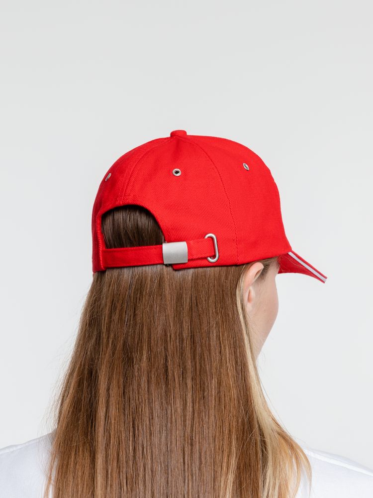 Бейсболка Classic, красная с белым кантом — изображение 10