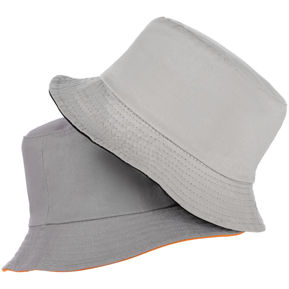 Панама Summer двусторонняя, оранжевая с серым — изображение 4