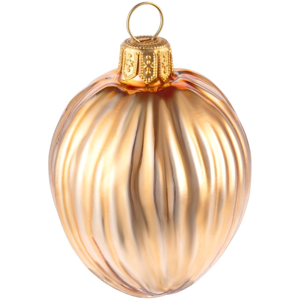 Елочная игрушка «Грецкий орех», золотистая — изображение 3