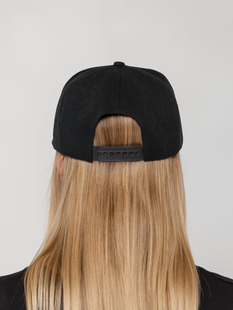 Бейсболка Snapback с прямым козырьком, черная — изображение 7